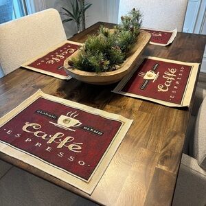 4 Cafe Coffee Place Mats Expresso decor kitchen accents coffee bar